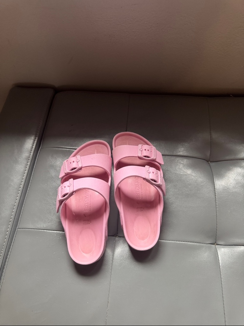 Birkenstock Kids Pink EVA Arizona Two-Strap Slide Sandals